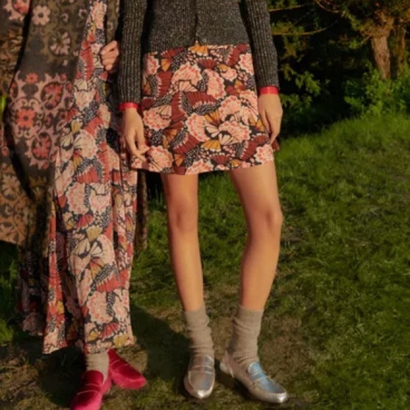 NWT Boden Crinkle Bias-cut Skirt Multi Petal Stamp Butterfly Wings R0196-MPT new - Picture 2 of 13